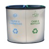 Stainless Steel Recycle 2 Stream Bin